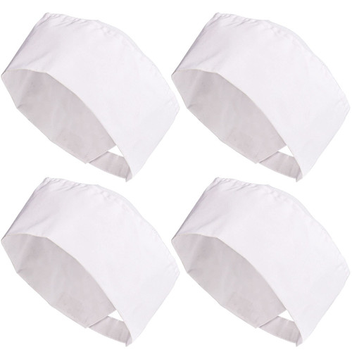 4 Pack Unisex Chef Hats Adjustable Kitchen Cooking Caps with Breathable Mesh Top White
