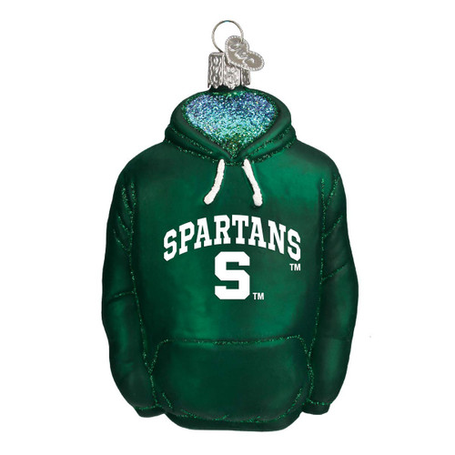 Old World Christmas Ornaments: Michigan State University Spartans Glass Blown Ornaments for Christmas Tree, Hoodie