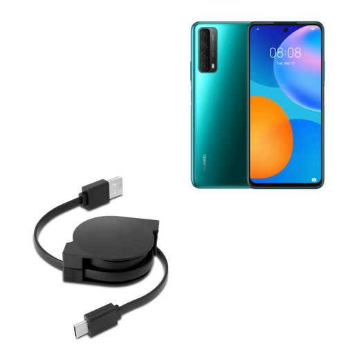BoxWave Cable Compatible with Huawei Y7a - miniSync - USB-A to USB Type-C, Retractable Cable - USB-A to USB Type-C for Huawei Y7a