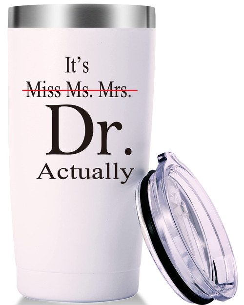 AMZUShome It's Miss Ms Mrs Dr Actually Travel Mug Tumbler.Doctor,Doctor Retirement,Medical School Graduation Gifts.Appreciation,Birthday,Christmas Gifts for Doctors,MD,Med.(20oz White) AMZUShome It's Miss Ms Mrs Dr Actually Travel Mug Tumbler.Doctor,Doctor Retirement,Medical School Graduation Gifts.Appreciation,Birthday,Christmas Gifts for Doctors,MD,Med.(20oz White)