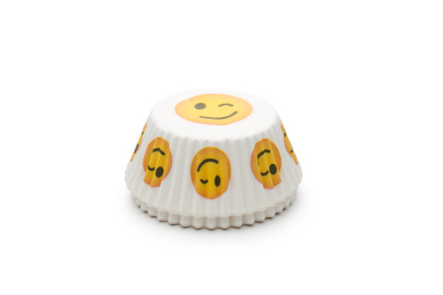 Fox Run Wink Emoji Bake Cup Set, 3 x 3 x 1.25 inches, White Fox Run Wink Emoji Bake Cup Set, 3 x 3 x 1.25 inches, White