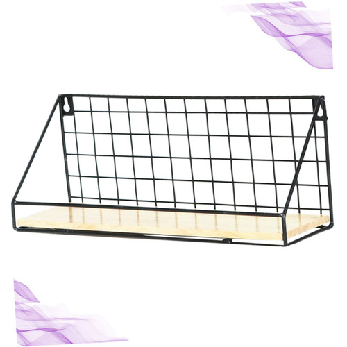 Garneck Wall Hanging Shelf Wall Shelving Wall Hanging Shelves Wall Wood Iron Floating Shelf Iron Wall Rack Coat Hooks Shelves Wall Mounted Hanging Shelves for Wall Wrought Iron 1Pc