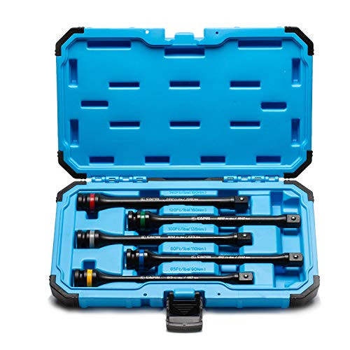 Capri Tools 30083 Torque Limiting Extension Bar 5 Piece Set, 65-140 ft-lbs, 1/2 inch Drive