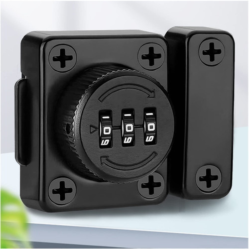 Mechanical Combination Locks,Locker Lock Combination Flat Single Door Locker Lock, Keyless Cabinet Lock, Black Combination Lock for Locker for Flat Single Door of Various Locker Doors.