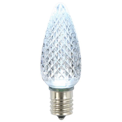 Vickerman C9 LED Cool White Faceted Twinkle Replacement Bulb, 120V.96 Watts, 25 Bulbs per Pack