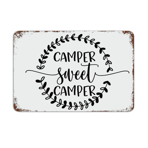 8x12in Metal Tin Retro Signs Inspirational Quotes Camper Sweet Camper Bible Quotes Aluminum Metal Tin Sign Retro Plaque Metal Signs for Home Decor As Seasonal Gift for Friend Colleague