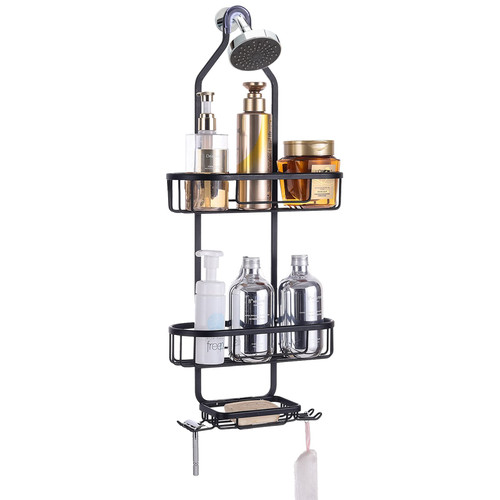 YCOCO Hanging Shower Caddy,Shower Caddy Over Shower Head,Rustproof Shower Organizer with Hooks for Razor and Soap Holder,Bathroom Shower Shelf,Black YCOCO Hanging Shower Caddy,Shower Caddy Over Shower Head,Rustproof Shower Organizer with Hooks for Razor and Soap Holder,Bathroom Shower Shelf,Black