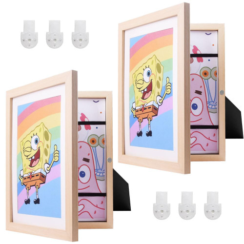 Kids Art Frame, Kids Artwork Frames Changeable 8.3 X11.8 Inch, Kids Art Display Frames Front Opening, Artwork Display Storage Frames A4 Picture for Children Art Projects Home Office Drawing Storage