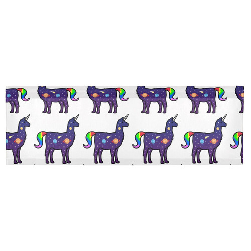 Augenstern Window Topper Curtain Space-Rainbow-Llamacorn 54x18 inch Valance Short Curtain for Kitchen Windows/Bathroom/Living Room/Bedroom