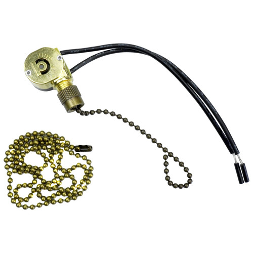 Ceiling Pull Chain Switch Replace for ZE-109M Zing Ear Metal Pull Chain Light Switch ON-OFF Pull Chain Switch Compatible with Ceiling Fan Switch Ceiling Fan Light Lamp Antique Bronze