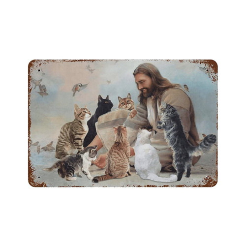 WZVZGZ God Surrounded By Cats Angels Hummingbird Cat Lover Antique Tin sign Bar Poster Metal Wall Plate Vintage Tin Sign Wall Art Retro Advertising Metal Tin Sign Home Decor Garage Kitchen Bar 8x12in WZVZGZ God Surrounded By Cats Angels Hummingbird Cat Lover Antique Tin sign Bar Poster Metal Wall Plate Vintage Tin Sign Wall Art Retro Advertising Metal Tin Sign Home Decor Garage Kitchen Bar 8x12in