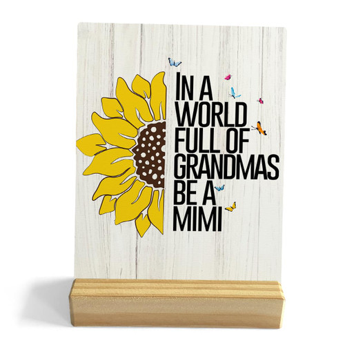Mimi Quote Desk Decor Rustic Plaque with Wood Stand, Grandmas Be a Mimi Decor, Sunflower Wood Sign for Home Shelf Decor Mimi Quote Desk Decor Rustic Plaque with Wood Stand, Grandmas Be a Mimi Decor, Sunflower Wood Sign for Home Shelf Decor