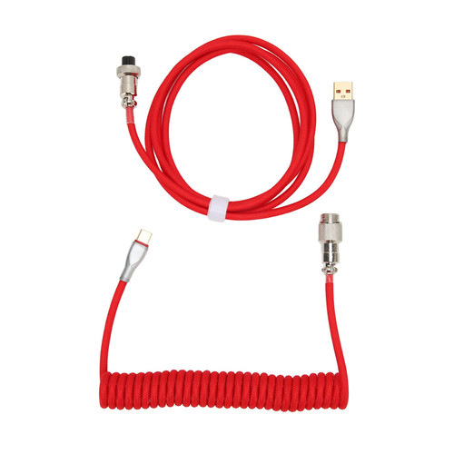 Dpofirs Custom Coiled Keyboard Cable, Pro Custom Coiled USB C Cable for Gaming Keyboard, Mechanical Keyboard Cable for Most USB C Mechanical Gaming Keyboards, Gifts (Red)