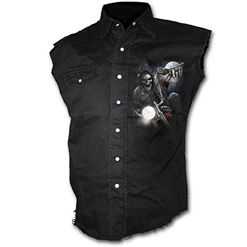 Spiral - Mens - Night Church - Sleeveless Stone Washed Worker Black - XL