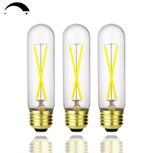 FLMAMT T10 Led Bulb, Dimmable Tubular Bulb, 2W 5000K Daylight 25 Watt Equivalent, E26 Led Edison Chandelier Light Bulb, for Decoration, 3 Pack