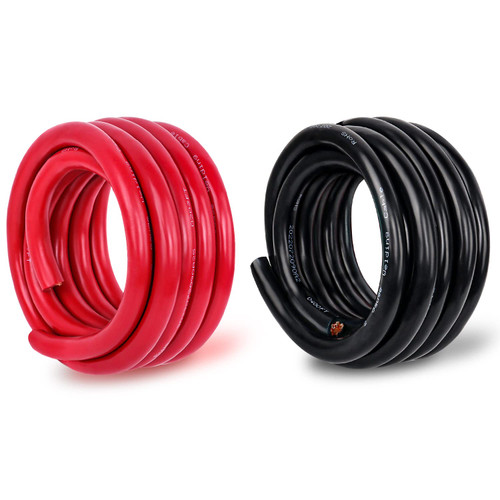 Kimbluth 6 Gauge Battery Cable Copper Wire, 10FT Red+10FT Black 6 AWG Welding Cable Standard USA OFC Wire for Automotive, Battery, Solar, Marine and Generator