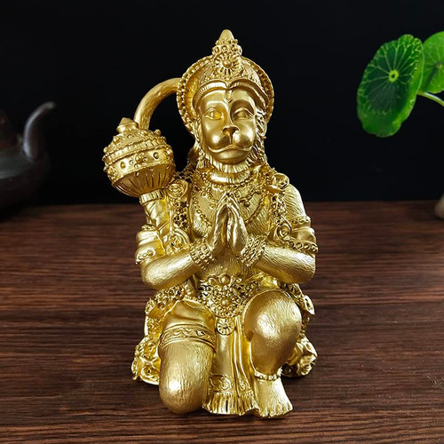 Seyee-bro Golden Hanuman Statue - Hindu Monkey God Sculpture Buddha Statues Figurine Home Decoration Lucky Gifts Seyee-bro Golden Hanuman Statue - Hindu Monkey God Sculpture Buddha Statues Figurine Home Decoration Lucky Gifts