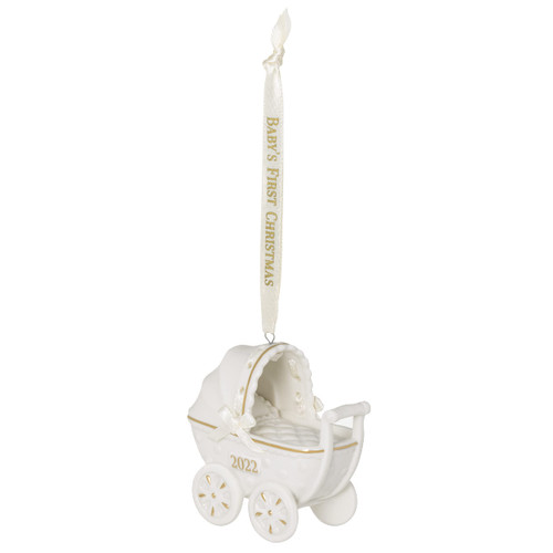 Hallmark Keepsake Christmas Ornament 2022, Baby's First Christmas Pram, Porcelain Hallmark Keepsake Christmas Ornament 2022, Baby's First Christmas Pram, Porcelain
