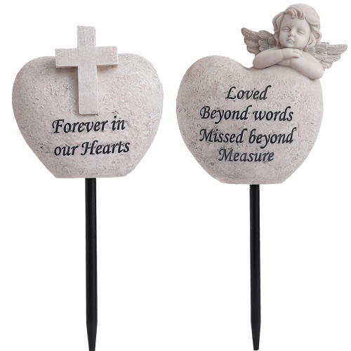 Angel and Cross Cemetery Grave Vases?Grave Decorations for Cemetery?Memorial Gifts for Loss of Loved - Set of 2 for Fresh/Artificial Flowers Headstones Vases with Removable Stakes Angel and Cross Cemetery Grave Vases?Grave Decorations for Cemetery?Memorial Gifts for Loss of Loved - Set of 2 for Fresh/Artificial Flowers Headstones Vases with Removable Stakes