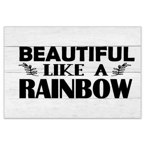 Autravelco Funny Wood Home Sign Beautiful Like A Rainbow Vertical Wood Plaque Sign Quote Decorative Lesbian LGBT Unisex Pansexual Wall Art Decorative Signs for Laundry Cabin 12x18 Inch