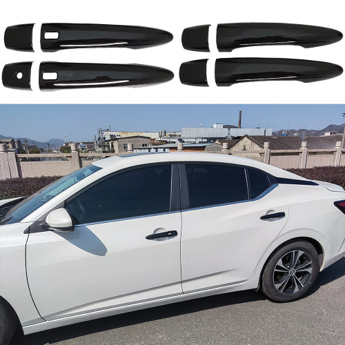 AOKIO Glossy Black Exterior Door Handle Cover Trim for Nissan Altima Accessories 2019 2020 2021 2022 2023 Nissan Sentra Accessories 2020 2021 2022 2023 with Smart Keyhole AOKIO Glossy Black Exterior Door Handle Cover Trim for Nissan Altima Accessories 2019 2020 2021 2022 2023 Nissan Sentra Accessories 2020 2021 2022 2023 with Smart Keyhole
