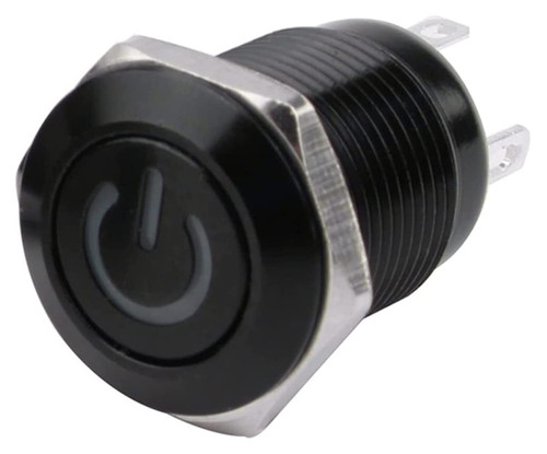 XNWKF 12mm Waterproof Oxidized Black Metal Button Switch with LED Lamp Momentary Latching PC Power Switch 3V 5V 6V 12V 24V 220V