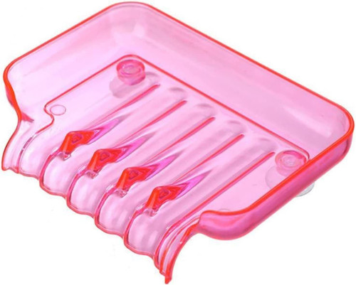 GOOFFY Shower Shelf Waterfall Drain with Suction Cup Soap Box Drain Soap Box Bathroom Soap Rack Kitchen Shelf Soapbox