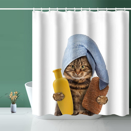 Niidder Shower Curtain, Fabric Shower Curtain Liner Cat Blue Shower Stall Curtain with 12 Hooks for Home Hotel Shower Curtains for Bathroom Curtain Waterproof Shower Curtain (72" X 72") Niidder Shower Curtain, Fabric Shower Curtain Liner Cat Blue Shower Stall Curtain with 12 Hooks for Home Hotel Shower Curtains for Bathroom Curtain Waterproof Shower Curtain (72" X 72")