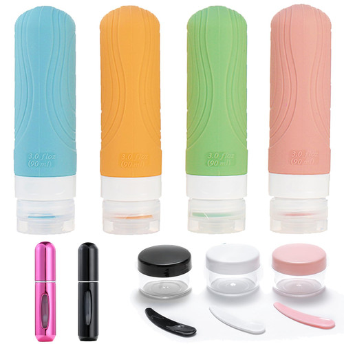Daerli 12 Pack Travel Bottles for Toiletries, Tsa Approved 3oz Portable Travel Size Bottles, BPA Free Leak Proof Refillable Liquid Silicone Travel Accessories
