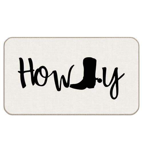 Funny Preppy Black Howdy Cowgirl Boot Door Mat,17"X30" Decorative Home Indoor Outdoor Front Porch Door Mat,Preppy Howdy Farmhouse Girls Room College Dorm Welcome Mat Decor,Gifts for Teens Girls