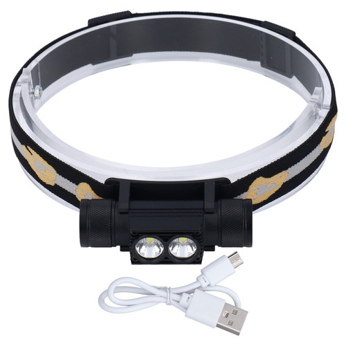 LED Headlamp USB Rechargeable Headlight Adjustable Waterproof Headlight Aluminum Alloy Headlamps Push Switch LED Head Torch for Outdoor Hunting Camping