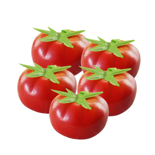 MOOBOM 10Pcs Artificial Tomatoes Fake Tomato Vivid Red Tomato Artificial Fruits Simulation Fake Vegetable Artificial Vegetables Photo Props for Home Fruit Shop Supermarket Desk Restaurant Home Decor