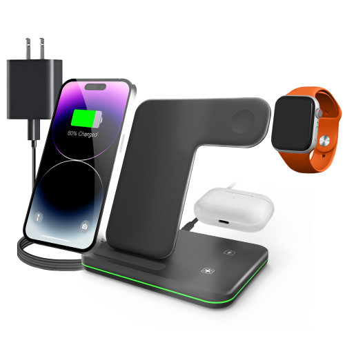 Wireless Charging Station for Multiple Devices Apple, 3 in 1 Wireless Charger Stand Dock Organizer for iPhone 14/13/12/11/Pro/X/Max/XS/XR/8/Plus, for Apple Watch 8/7/6/5/4/3/2/SE, for Airpods 3/2/pro