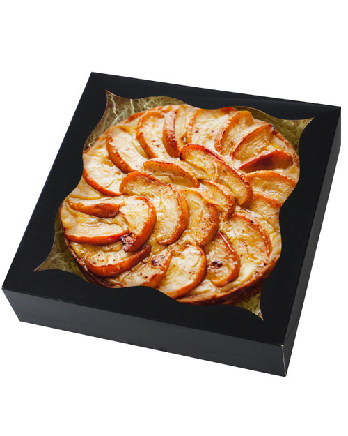 qiqee Black Pie Boxes with Window 12x12x3 inch 24Pcs Cookie Boxes Bakery Box For Pastries