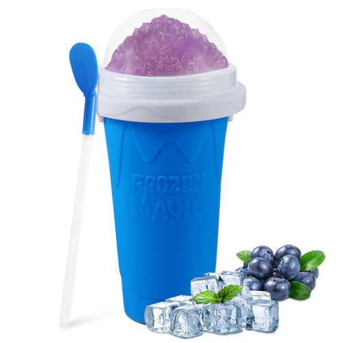 Slushie Maker Cup, Slushie Maker Magic Squeeze Cup Double Layer Squeeze Cup, Homemade Milkshake Maker Cooling Cup DIY for Family (Blue) Slushie Maker Cup, Slushie Maker Magic Squeeze Cup Double Layer Squeeze Cup, Homemade Milkshake Maker Cooling Cup DIY for Family (Blue)