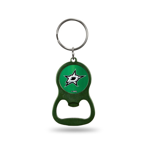 Rico Industries NHL Hockey Dallas Stars Green Metal Keychain - Beverage Bottle Opener With Key Ring - Pocket Size