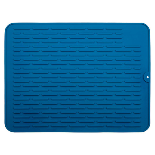 Smithcraft Silicone Dish Drying Mat, Non-Slip Small Sink Mats Drying Mat 15.75x11.81 Inches, Durable Dish Drainer Mat, Heat Resistant Mat Kitchen Pad, Bar Mat Countertop Protector Dry Mat Navy Blue