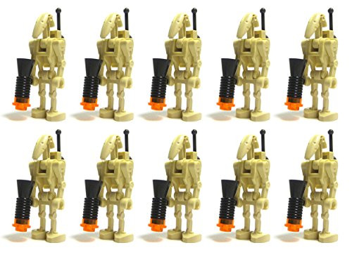 LEGO Star War LOT of 10 BATTLE DROIDS with BACKPACK Back Plate Antenna and BLASTER GUN Accessories Minifig Minifigure Figure Set Federation Army Builder