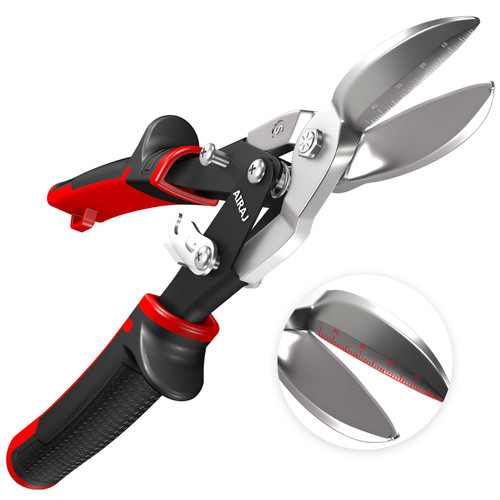AIRAJ Pro 10 in Aviation Tin Snips Straight Cut,Industrial CR-Mo Metal snips with Double Lever, Heavy Duty Tin Snips for Cutting Sheet Metal, Chrome Vanadium Steel