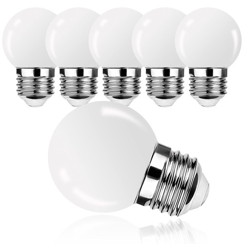 ProCrus E26 LED Light Bulb,G14 1W,1 Watt Small Night Light Bulbs,3000K Soft White,80LM,10W Equivalent,for Bedroom, Ceiling Fan, Table Lamp, Kitchen, Pendant Fixtures,Vanity,120V,Not Dimmable,6 Pack