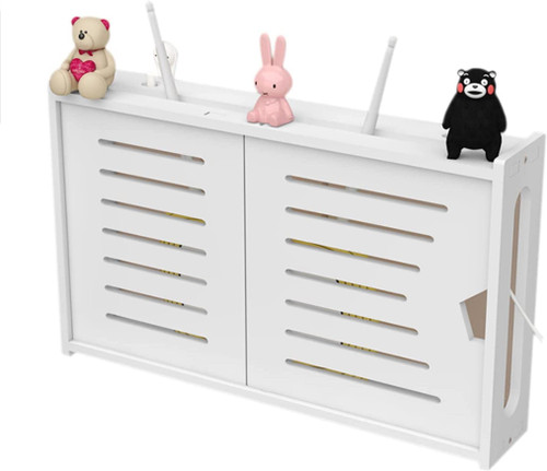 WiFi Router Storage Box, Router Hider Box, Wall Mount Router Box/Cable Organizer Box, Floating Shelf for Cable Box, Router Shelf, White Decorative Box Wall
