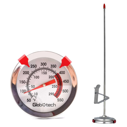 Meat Candy Deep Fry Thermometer - Water Proof 2" Dial Thermometer 12" Long Stem Cooking Stainless Steel Thermometer for Grill, Turkey, BBQ Meat Candy Deep Fry Thermometer - Water Proof 2" Dial Thermometer 12" Long Stem Cooking Stainless Steel Thermometer for Grill, Turkey, BBQ