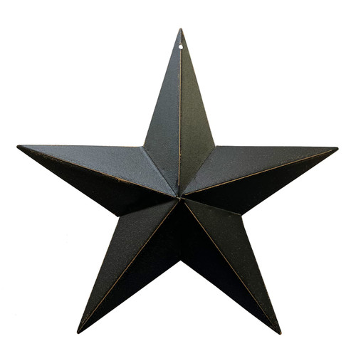 Rainbow Handcrafts Rustic Metal 3D Barn Star Patriotic Wall Decor Vintage Wall Star Country Primitive Home Decor July 4th Country Americana Patriotic Wall Ornament,Outdoor Decoration 8 Inches (Black)