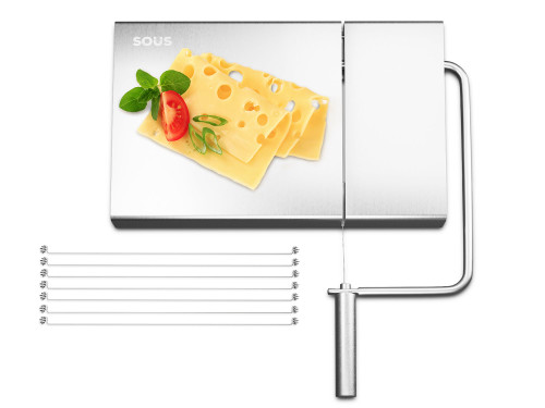 Premium Cheese Slicers for Block Cheese - Heavy Duty Cheese Cutter Made with Stainless Steel & Extra Strong Cheese Slicer Wire - Foldable Cheese Cutter with Wire & Cheese Slicer Board