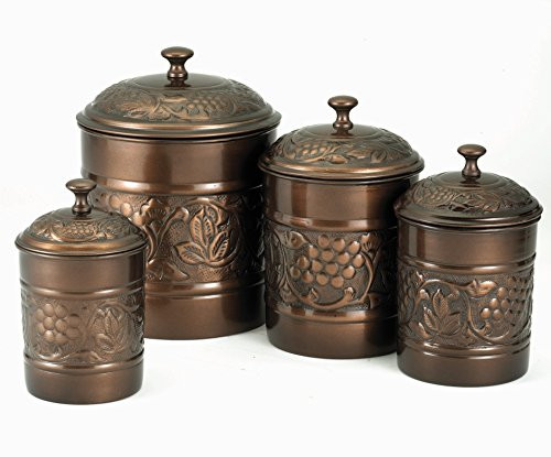 Old Dutch International 811 Old Dutch Antique Copper Heritage Canister 4 Piece Set