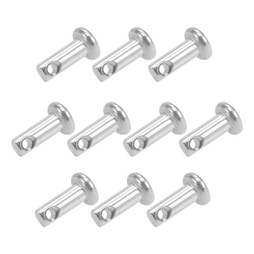 uxcell Single Hole Clevis Pins - 3mm X 8mm Flat Head 304 Stainless Steel Link Hinge Pin 10Pcs