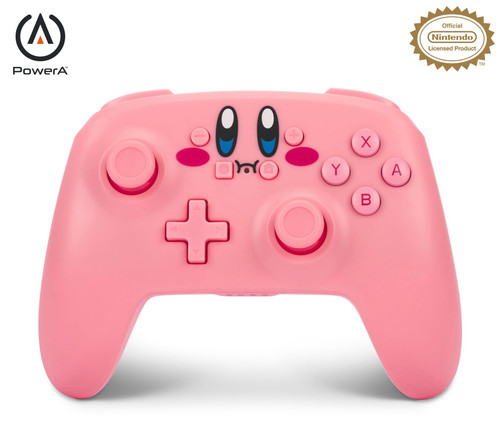 PowerA Wireless Nintendo Switch Controller - Kirby, AA Battery Powered (Battery Included), Nintendo Switch Pro Controller, Mappable Gaming Buttons, Officially Licensed by Nintendo