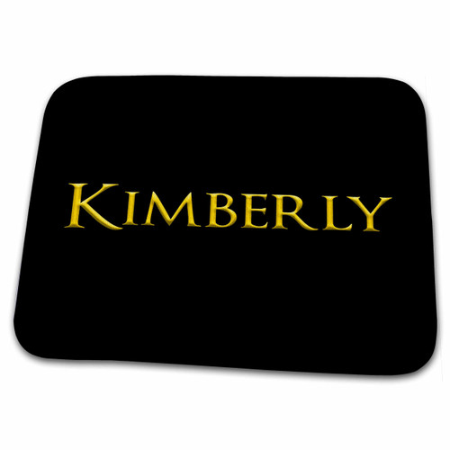 3dRose Kimberly common girl name in the USA. Yellow on black... - Dish Drying Mats (ddm-322782-1)