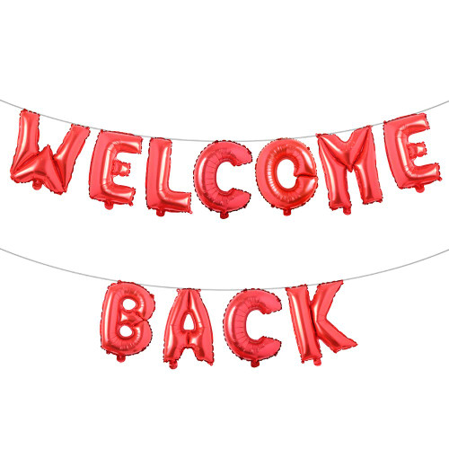Welcome Back Letter Balloons Multicolor 16 Inch Foil Mylar Balloon Banner Back to Office and Home Back to School Party Decorations Retirement Celebrate Party Supplies (Welcome Back Red) Welcome Back Letter Balloons Multicolor 16 Inch Foil Mylar Balloon Banner Back to Office and Home Back to School Party Decorations Retirement Celebrate Party Supplies (Welcome Back Red)