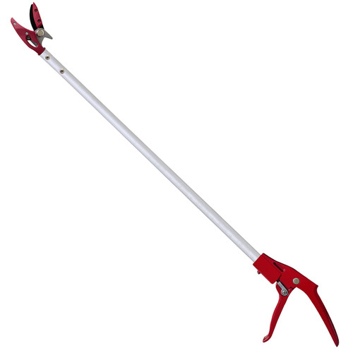 Prunrt Tree Trimmer, 2 Foot Pole Pruner, Long Reach Pruning Shears, Cut and Hold Garden Clippers, Aluminum Lightweight Handle Fruit Picker, Branch Bypass Loppers